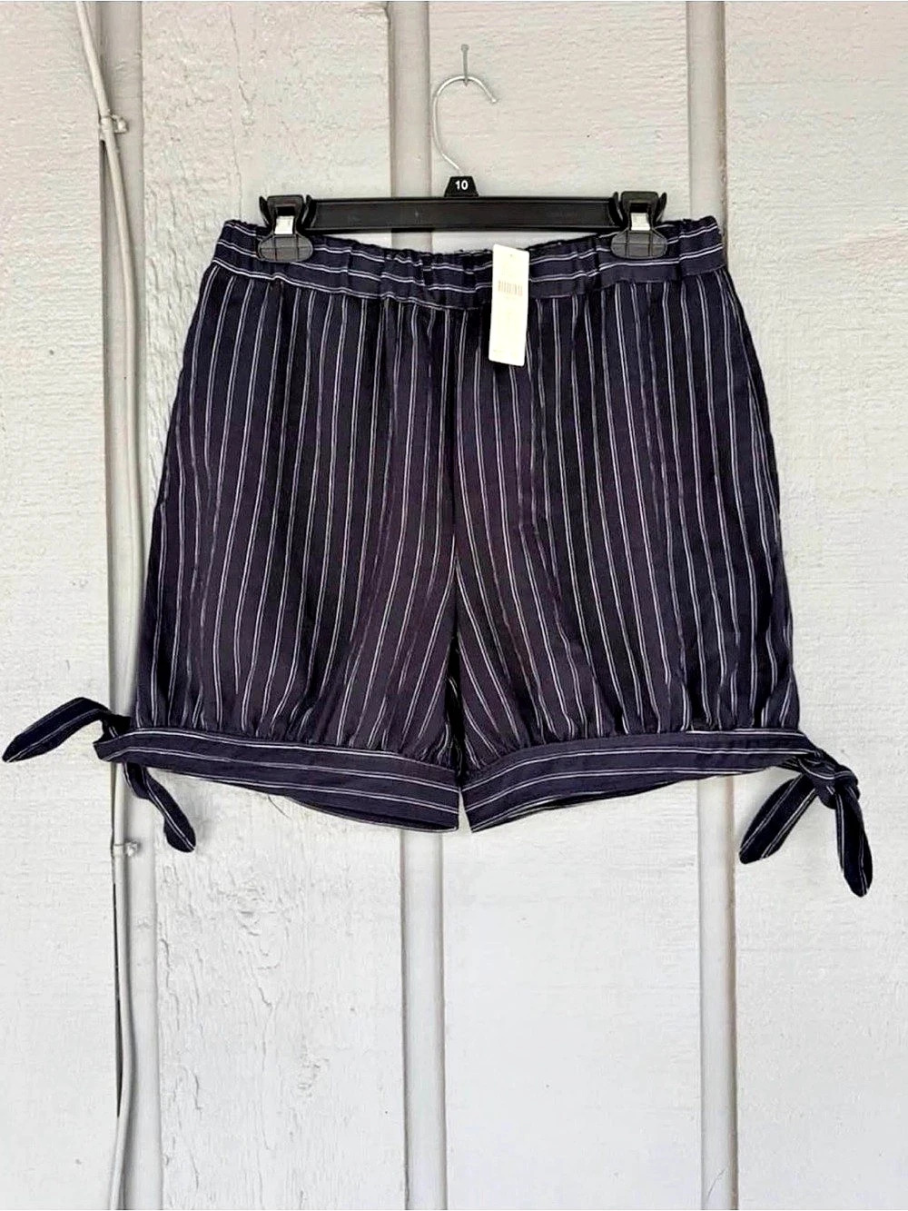 Maeve By Anthropology Tailored Pinstripe Shorts Black & White Small
